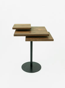 Layered Walnut Pedestal Table